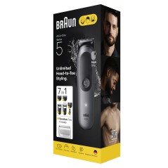 Braun All-in-One Kit Series 5 AIO5520 7-in-1 Hair Trimmer - Ultimate Grooming Solution for Precision Styling